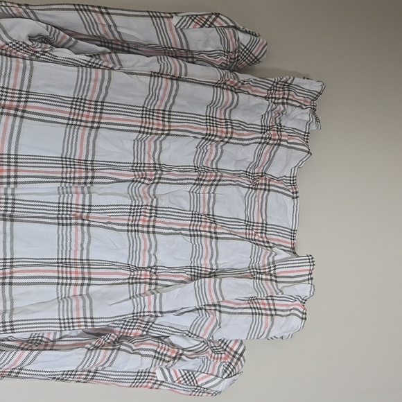 J. Jill White/Gray/Peach Long Sleeve Rayon Button Down Blouse Top Size Large - Picture 7 of 10